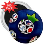 Textile Football Soccer Fabric 3  Magnets (100 pack) Front