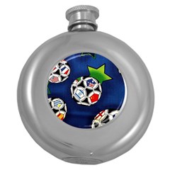 Textile Football Soccer Fabric Round Hip Flask (5 Oz) by Pakrebo