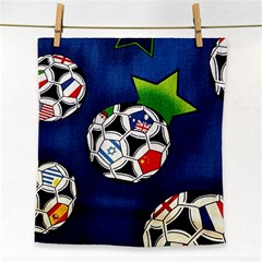 Textile Football Soccer Fabric Face Towel by Pakrebo