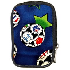 Textile Football Soccer Fabric Compact Camera Leather Case by Pakrebo