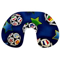 Textile Football Soccer Fabric Travel Neck Pillows by Pakrebo