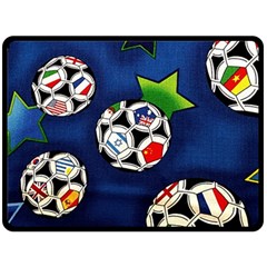 Textile Football Soccer Fabric Double Sided Fleece Blanket (large)  by Pakrebo