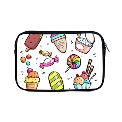 Doodle Cartoon Drawn Cone Food Apple Ipad Mini Zipper Cases by Pakrebo