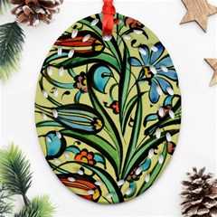 Mosaic Tile Art Ceramic Colorful Ornament (oval Filigree) by Pakrebo