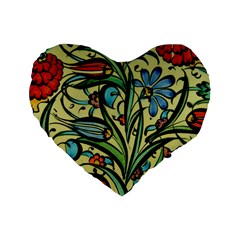 Mosaic Tile Art Ceramic Colorful Standard 16  Premium Heart Shape Cushions by Pakrebo