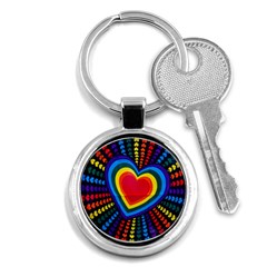 Rainbow Pop Heart Key Chains (round)  by WensdaiAmbrose