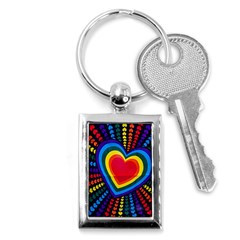 Rainbow Pop Heart Key Chains (rectangle)  by WensdaiAmbrose