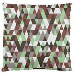 Coco Mint Triangles Large Flano Cushion Case (two Sides) by WensdaiAmbrose