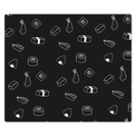 Sushi Pattern - Greyscale Double Sided Flano Blanket (Small)  50 x40  Blanket Front