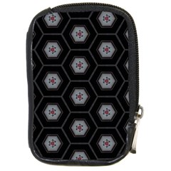 Geometric Pattern - Black Compact Camera Leather Case by WensdaiAmbrose