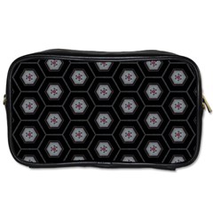 Geometric Pattern - Black Toiletries Bag (two Sides) by WensdaiAmbrose