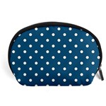 Polka Dot - Turquoise  Accessory Pouch (Large) Front