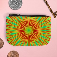 Kaleidoscope Background Mandala Red,green Sun Mini Coin Purse by Mariart