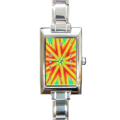 Kaleidoscope Background Star Rectangle Italian Charm Watch by Mariart