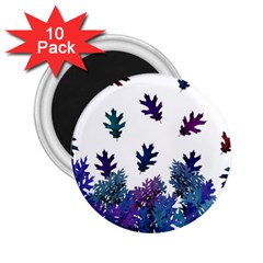 Blue Purple Leaves 2 25  Magnets (10 Pack)  by LoolyElzayat