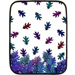 Blue Purple Leaves Fleece Blanket (mini) by LoolyElzayat