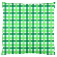 Sweet Pea Green Gingham Standard Flano Cushion Case (one Side) by WensdaiAmbrose