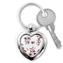 Purple Flowers Bring Cold Showers Key Chains (heart)  by WensdaiAmbrose