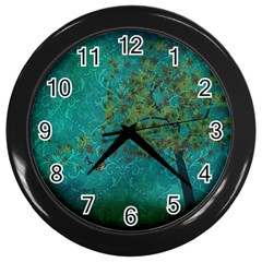 Tree In The Wind Wall Clock (black) by WensdaiAmbrose