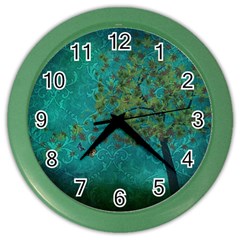 Tree In The Wind Color Wall Clock by WensdaiAmbrose