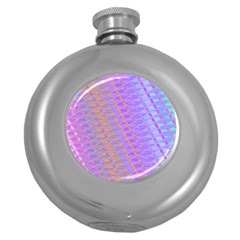 Diagonal Line Design Art Round Hip Flask (5 Oz) by LoolyElzayat