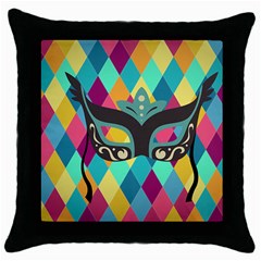 Mardi Gras Throw Pillow Case (black) by WensdaiAmbrose