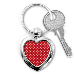 Red Hot Polka Dots Key Chains (heart)  by WensdaiAmbrose