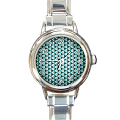 Digital Art Triangle Round Italian Charm Watch by Mariart