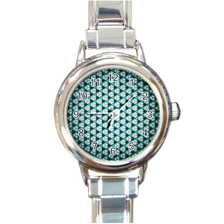 Digital Art Triangle Round Italian Charm Watch