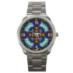 Mosaic Kaleidoscope Form Pattern Sport Metal Watch by Pakrebo