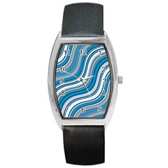 Blue Wave Surges On Barrel Style Metal Watch by WensdaiAmbrose