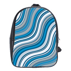 Blue Wave Surges On School Bag (large) by WensdaiAmbrose