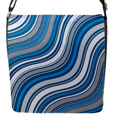 Blue Wave Surges On Flap Closure Messenger Bag (s) by WensdaiAmbrose