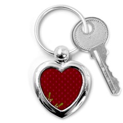 Vivid Burgundy & Heather Key Chains (heart)  by WensdaiAmbrose