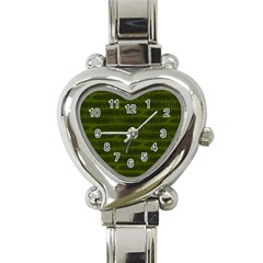 Seaweed Green Heart Italian Charm Watch by WensdaiAmbrose