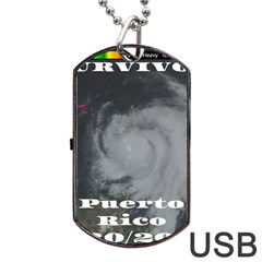 Survivor Of Hurricane Maria Puerto Rico Dog Tag Usb Flash (two Sides) by StarvingArtisan