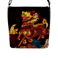 Dragon Lights Flap Closure Messenger Bag (l) by Riverwoman