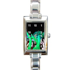 Dragon Lights Turtle Rectangle Italian Charm Watch by Riverwoman