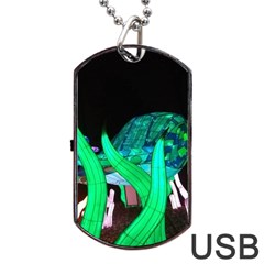 Dragon Lights Turtle Dog Tag Usb Flash (one Side) by Riverwoman