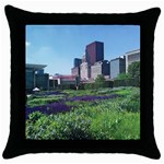 Lurie Garden Salvia River Throw Pillow Case (Black) Front