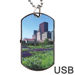 Lurie Garden Salvia River Dog Tag Usb Flash (one Side) by Riverwoman