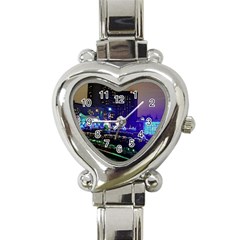 Columbus Commons Lights Heart Italian Charm Watch by Riverwoman