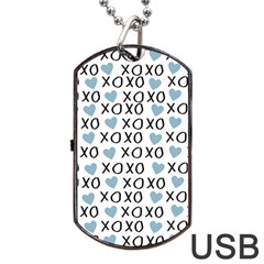 Xo Valentines Day Pattern Dog Tag Usb Flash (two Sides) by Valentinaart