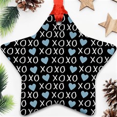 Xo Valentines Day Pattern Star Ornament (two Sides) by Valentinaart