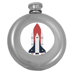 Planet Planets Rocket Shuttle Round Hip Flask (5 Oz) by Wegoenart