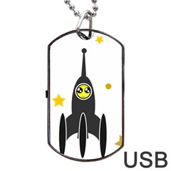 Spacecraft Star Emoticon Travel Dog Tag Usb Flash (one Side) by Wegoenart