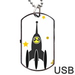 Spacecraft Star Emoticon Travel Dog Tag USB Flash (One Side) Front