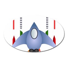 Spaceship Rocket Space Game Cosmos Oval Magnet by Wegoenart