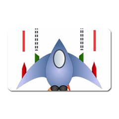 Spaceship Rocket Space Game Cosmos Magnet (rectangular) by Wegoenart