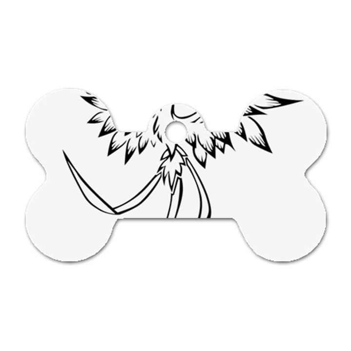 Phoenix Mythical Bird Animal Dog Tag Bone (Two Sides)